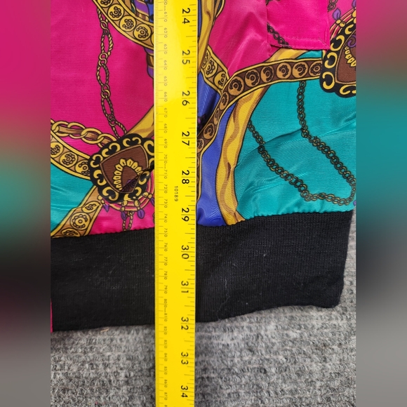 Vintage GDT TOO Bomber Blazer Graphic Jacket One Size Bottom Buttons Geometric - Picture 9 of 13